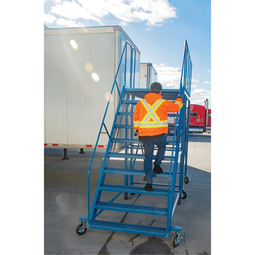 Snow Ladder, Steel, 10 Steps, 99" H, 85-1/2" D, 48" Step, Serrated Waymarc Industries Inc