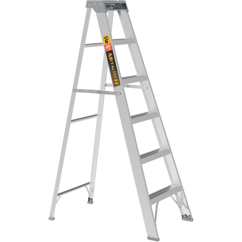 Step Ladder, 6', Aluminum, 225 lbs. Capacity, Type 2 Waymarc Industries Inc