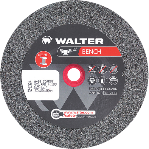 Meules pour rectifieuses d'&eacute;tabli, 6" x 3/4", Arbre de 1", 1 Waymarc Industries Inc