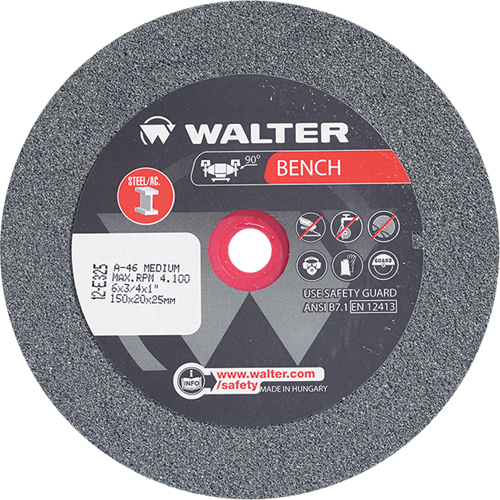 Meules pour rectifieuses d'&eacute;tabli, 6" x 3/4", Arbre de 1", 1 Waymarc Industries Inc