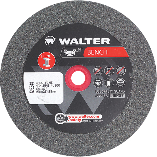 Meules pour rectifieuses d'&eacute;tabli, 6" x 1", Arbre de 1", 1 Waymarc Industries Inc
