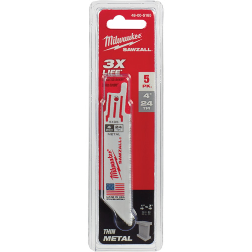 Lames de scie alternative Sawzall, Bim&eacute;tal, 24 Dents par pouce, 4" lo x 3/4" la Waymarc Industries Inc