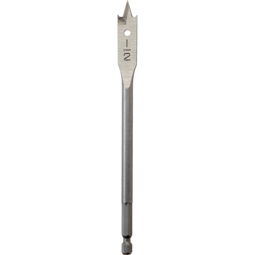 Flat Boring Bit, 1/2" Diameter, 1/4" Hex Shank, 6" Length Waymarc Industries Inc