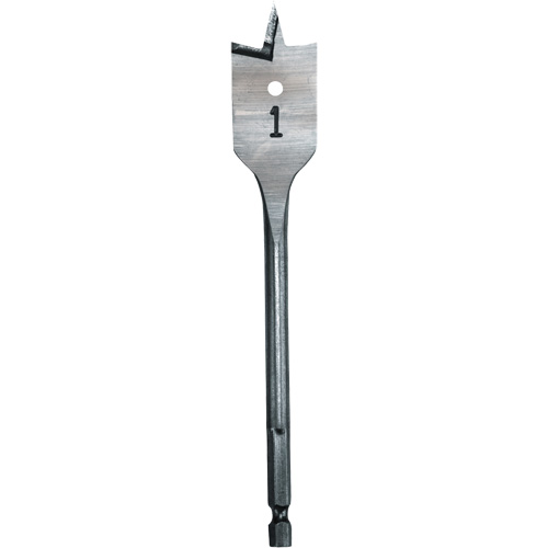 Flat Boring Bit, 1" Diameter, 1/4" Hex Shank, 6" Length Waymarc Industries Inc