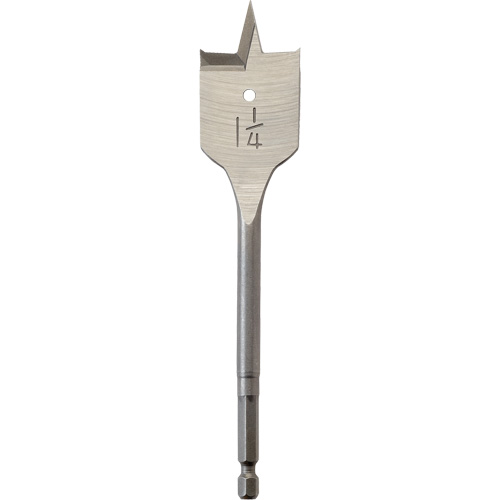 Flat Boring Bit, 1-1/4" Diameter, 1/4" Hex Shank, 6" Length Waymarc Industries Inc