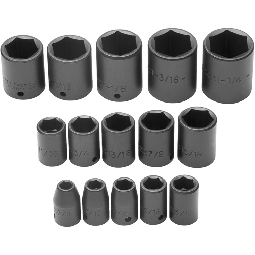 Socket Set, 6 Pcs, Impact, 1/2" Drive Size Waymarc Industries Inc