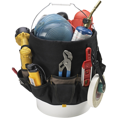 48-Pocket Bucket Buddy, 6" L x 11" W x 12" H, Polyester, Black Waymarc Industries Inc