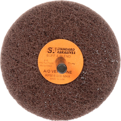 Meule Buff & Blend Standard Abrasives, 3" dia. x 1" la, Arbre 1/4", Oxyde d'aluminium Waymarc Industries Inc