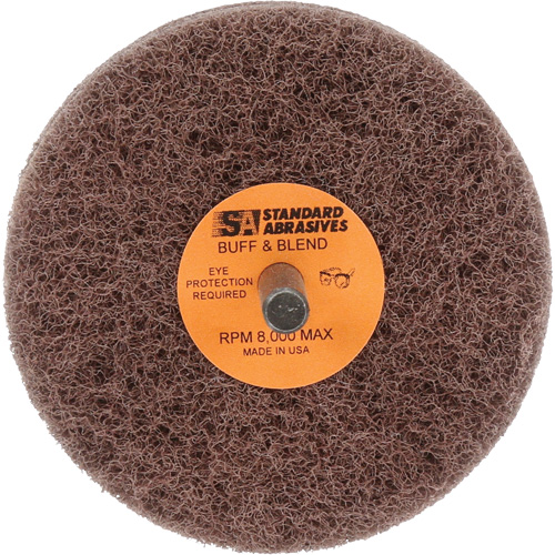 Standard Abrasives Buff & Blend Wheel, 3" Dia. x 2" W, 1/4" Arbor, Aluminum Oxide Waymarc Industries Inc