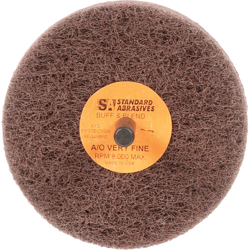 Meule Buff & Blend Standard Abrasives, 3" dia. x 3" la, Arbre 1/4", Oxyde d'aluminium Waymarc Industries Inc