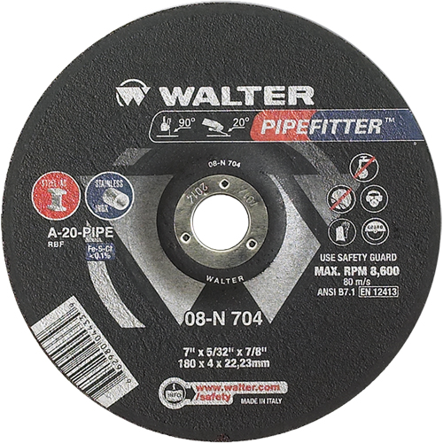 PIPEFITTER Grinding Wheel, 7" x 5/32", 7/8" Arbor, Type 27 Waymarc Industries Inc