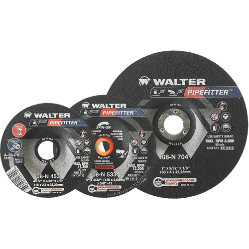 Pipe Fitter Depressed Centre Grinding Wheels, 7" x 5/32", 7/8" Arbor, Type 27 Waymarc Industries Inc