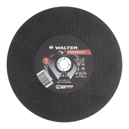 Portacut High Speed Cut-Off Wheel, 14" x 1/8", 1" Arbor, Type 1, Aluminum Oxide, 5400 RPM Waymarc Industries Inc