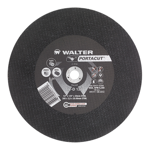 Portacut High Speed Cut-Off Wheel, 12" x 1/8", 7/8" Arbor, Type 1, Silicon Carbide, 6300 RPM Waymarc Industries Inc