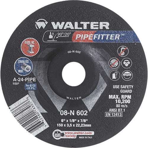 Meule PIPEFITTER, 5" x 1/8", Arbre 7/8", Type 27 Waymarc Industries Inc