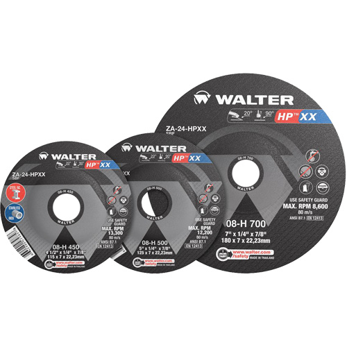 Meule HP XX, 4-1/2" x 1/4", Arbre 7/8", Type 27S Waymarc Industries Inc