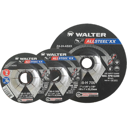 ALLSTEEL XX Depressed Centre Grinding Wheels, 9" x 1/4", 7/8" Arbor, Type 27 Waymarc Industries Inc