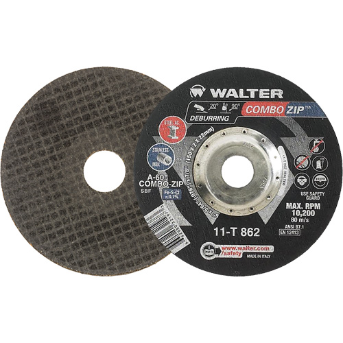 Right Angle Grinder Reinforced Cut-Off Wheels - Combo Zip, 6" x 5/64", 7/8" Arbor, Type 27 Waymarc Industries Inc