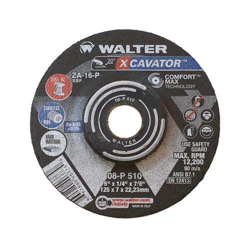 XCAVATOR Grinding Wheel, 5" x 1/4", 7/8"/5/8"-11 Arbor, Zirconium, Type 27 Waymarc Industries Inc