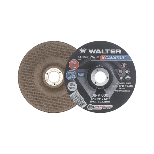 XCAVATOR Grinding Wheel, 6" x 1/4", 7/8" Arbor, Zirconium, Type 27 Waymarc Industries Inc