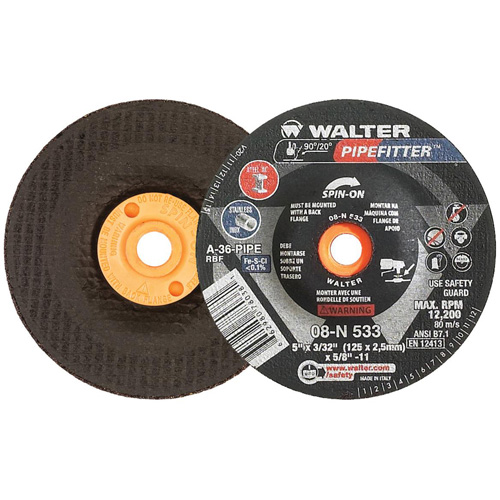 PIPEFITTER Grinding Wheel, 5" x 3/32", 5/8"-11 Arbor, Aluminum Oxide, Type 27 Waymarc Industries Inc
