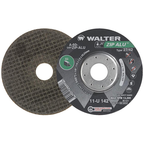 Zip Alu Cut-Off Wheel, 5" x 3/64", 7/8" Arbor, Type 27, Aluminum Oxide, 12200 RPM Waymarc Industries Inc