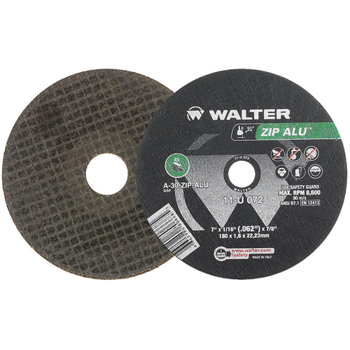 Zip Alu Cut-Off Wheel, 7" x 3/64", 7/8" Arbor, Type 1, Aluminum Oxide, 8600 RPM Waymarc Industries Inc