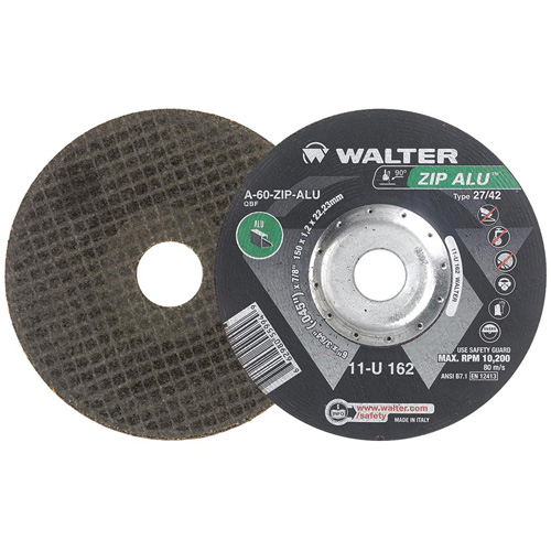 Zip Alu Cut-Off Wheel, 6" x 3/64", 7/8" Arbor, Type 27, Aluminum Oxide, 10200 RPM Waymarc Industries Inc