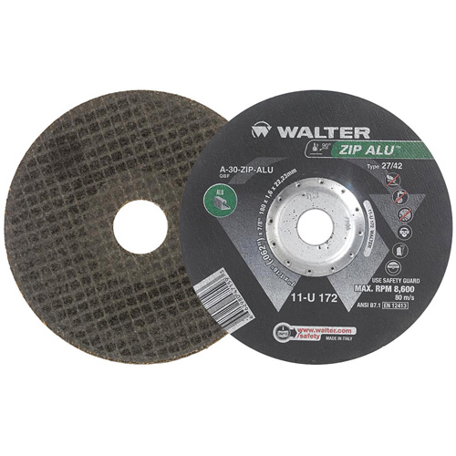Zip Alu Cut-Off Wheel, 7" x 1/16", 7/8" Arbor, Type 27, Aluminum Oxide, 8600 RPM Waymarc Industries Inc