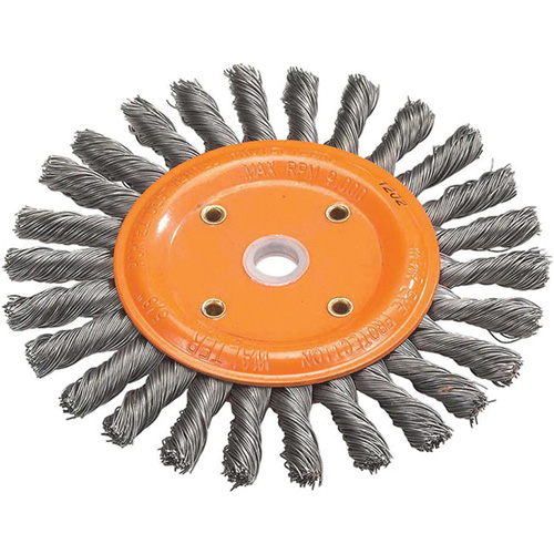 Knot-Twisted Wire Bench Wheel, 6" Dia., 0.0118" Fill, 5/8" Arbor, Steel Waymarc Industries Inc