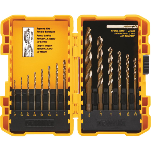 Pilot Point&reg; Drill Bit Set, 14 Pieces, High Speed Steel Waymarc Industries Inc