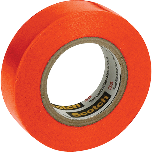 Rubans en vinyle pour codage en couleurs 35 Scotch, 12,7 mm (1/2") x 20,1 m (66'), Orange, 7 mils Waymarc Industries Inc