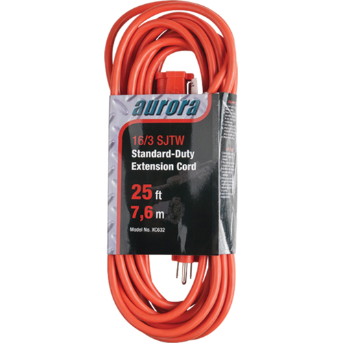Cordon rallonge, Int&eacute;rieur/ext&eacute;rieur, SJTW, AWG 16/3, 13 A, 25' Waymarc Industries Inc