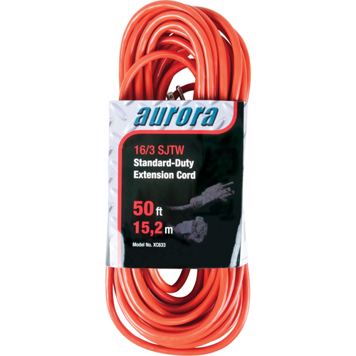Extension Cord, Indoor/Outdoor, SJTW, 16/3 AWG, 13 A, 50' Waymarc Industries Inc
