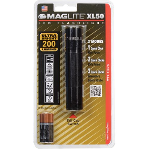 Lampes de poche XL50, DEL, 200 lumens, Piles AAA Waymarc Industries Inc
