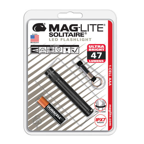 Solitaire&reg; Flashlights, LED, 47 Lumens, AAA Batteries Waymarc Industries Inc