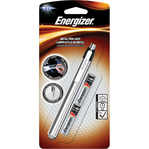 Pen Light, LED, 35 Lumens, Aluminum Body, AAA Batteries, Included Waymarc Industries Inc