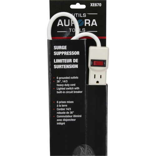 Limiteur de surtension, 6 Prises, 200 J, 1875 W, Cordon 3' Waymarc Industries Inc