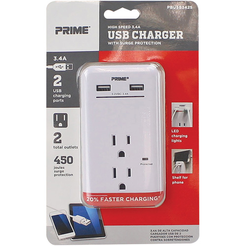 Chargeur USB Prime avec protection contre la surtension Waymarc Industries Inc