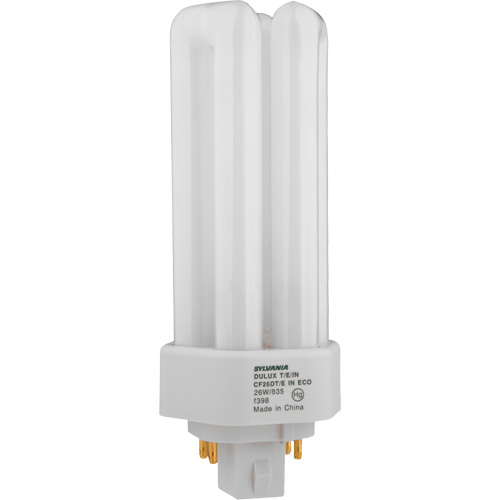 Dulux&reg; D/E/IN Amalgam Triple-Tube Compact Fluorescent Lamp, T (T4), 42 W, 3500 K, G24Q-4 Base, 16000 hrs. Waymarc Industries Inc