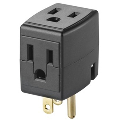 Cube triple mis &agrave; la terre, 3 Prise(s), Aucune, 15 A, 1875 W, 125 V Waymarc Industries Inc