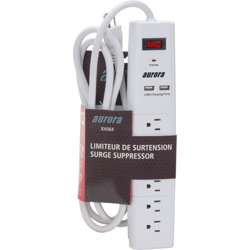USB Charging Surge Protector, 6 Outlets, 1200 J, 1875 W, 6' Cord Waymarc Industries Inc