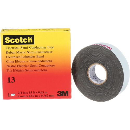 Scotch&reg; Electrical Semi-Conducting Tape, 19 mm (3/4") x 4.6 m (15'), Black, 30 mils Waymarc Industries Inc