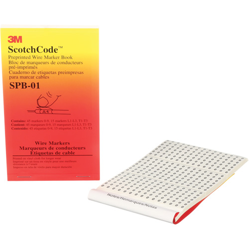 Livret d'&eacute;tiquettes pour le marquage de fils pr&eacute;imprim&eacute;es ScotchCode Waymarc Industries Inc