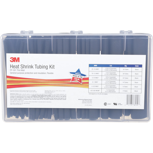 Tube thermor&eacute;tractable, Paroi mince, 6", 1" (2,54cm) - 0,1875" (0,48cm) Waymarc Industries Inc