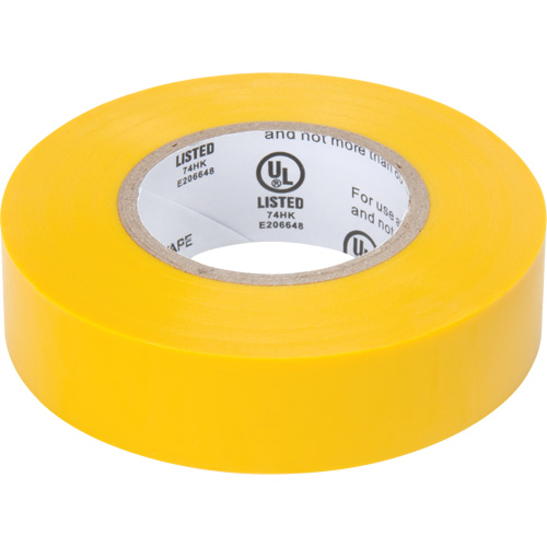 Electrical Tape, 19 mm (3/4") x 18 M (60'), Yellow, 7 mils Waymarc Industries Inc