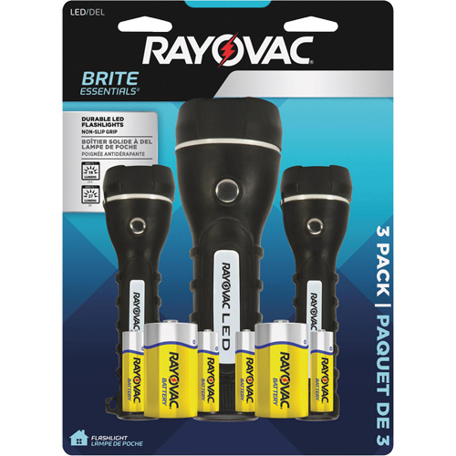 Brite Essentials Flashlight Pack, LED, 40/26 Lumens, D/AA Batteries Waymarc Industries Inc