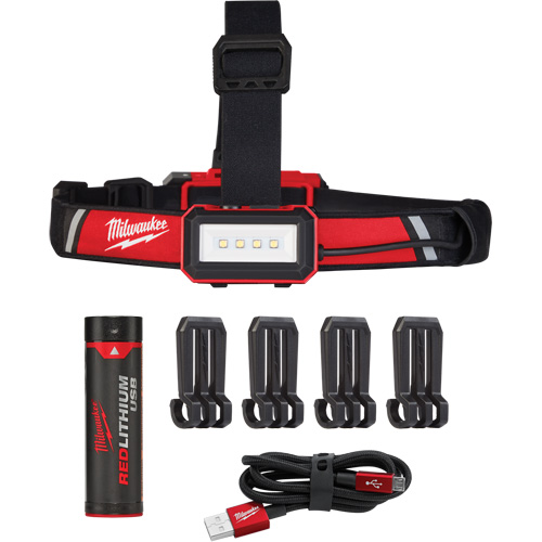 Low-Profile USB Headlamp, LED, 600 Lumens, 2 Hrs. Run Time, Rechargeable Batteries Waymarc Industries Inc