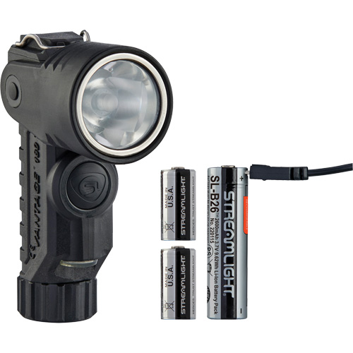 Lame de poche &agrave; alimentation multiple &agrave; angle droit pour casque Vantage 180 X, DEL, Piles Rechargeable/CR123A, Polym&egrave;re de nylon Waymarc Industries Inc