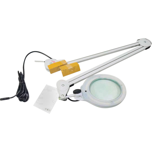 Lampe grossissante, Dioptrie 3, Ampoule DEL, Bras de 45", Pinces serre-joints, Gris Waymarc Industries Inc